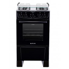 Fogão 4 Bocas Preto com Mesa Inox Atlas Coliseum Plus