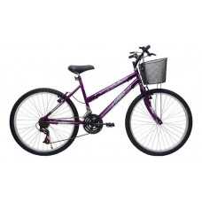 Bicicleta Aro 26 Cairu Bella Com Cesta - Violeta