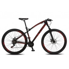 Bicicleta Colli Bike Toro Aro 29 com 21 Marchas e Freio a Disco - Preto e Vermelho