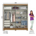 Guarda Roupa Briz 02 PTS Deslizantes Nature / Off White