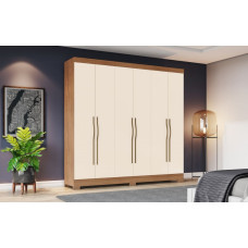 GUARDA ROUPA HENN BRIZ 6PTS 2GV NATURE/OFF WHITE