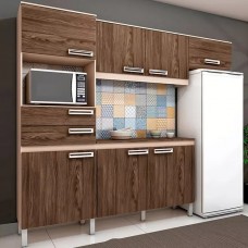 Cozinha Compacta 7 Portas 2 Gavetas B107 Briz - Fendi/Moka