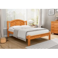 Cama Casal Grécia cor Mel para Colchão 128 cm ou 138 cm Madeira Maciça Pinus - Cavazotto