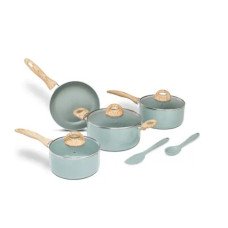 Jogo de Panelas Brinox Antiaderente Ceramic Life 6 Peças Botanika com Indução -  Verde