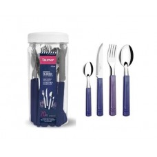 Jogo de Talheres 20Pc. + Pote Plástico Saturno Lilás